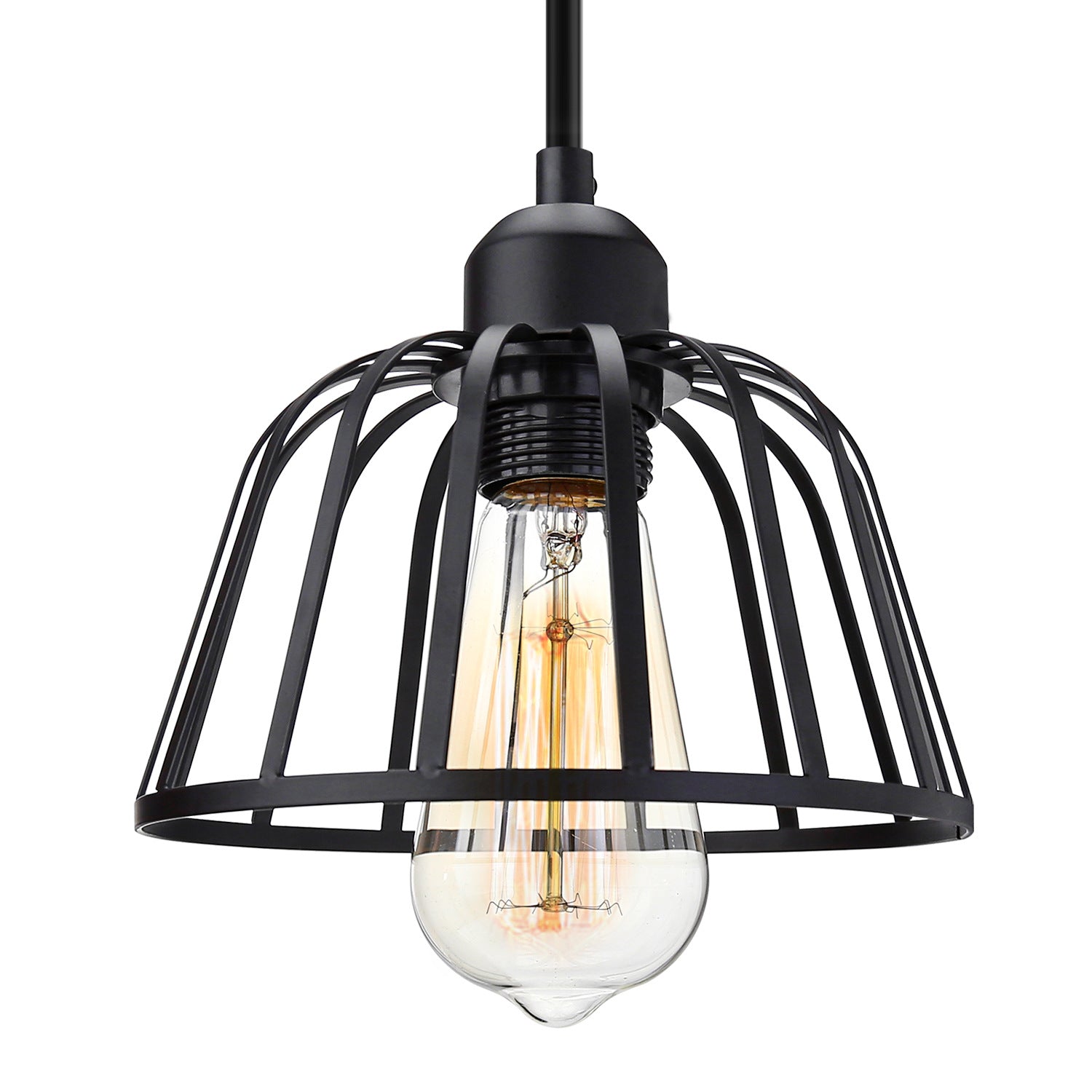 Retro Industrial Black Metal Trio Pendant Light