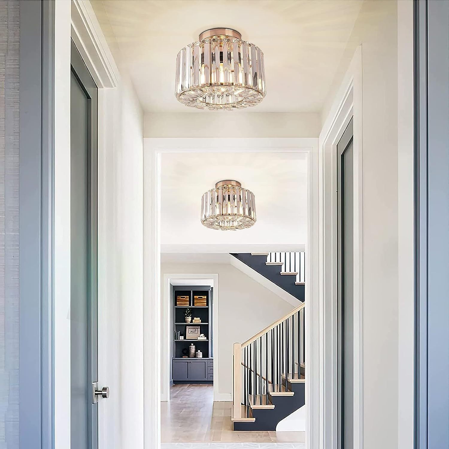 Elegant Crystal Flush Mount Ceiling Light
