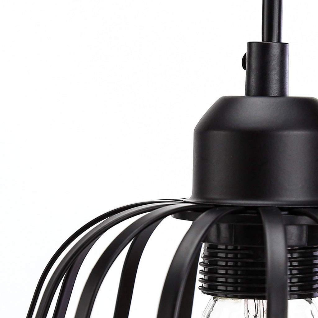 Retro Industrial Black Metal Trio Pendant Light