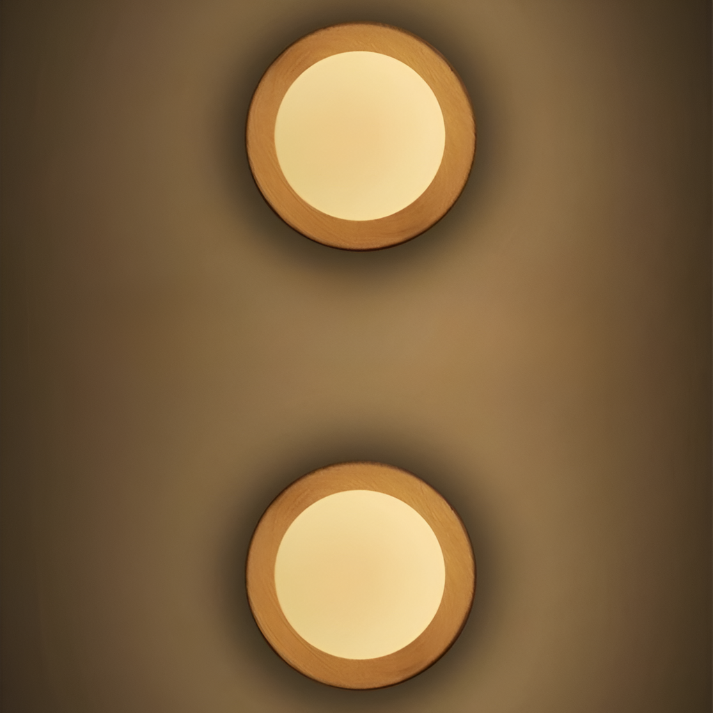 Nordic Minimalist Natural Wood LED Wall Light