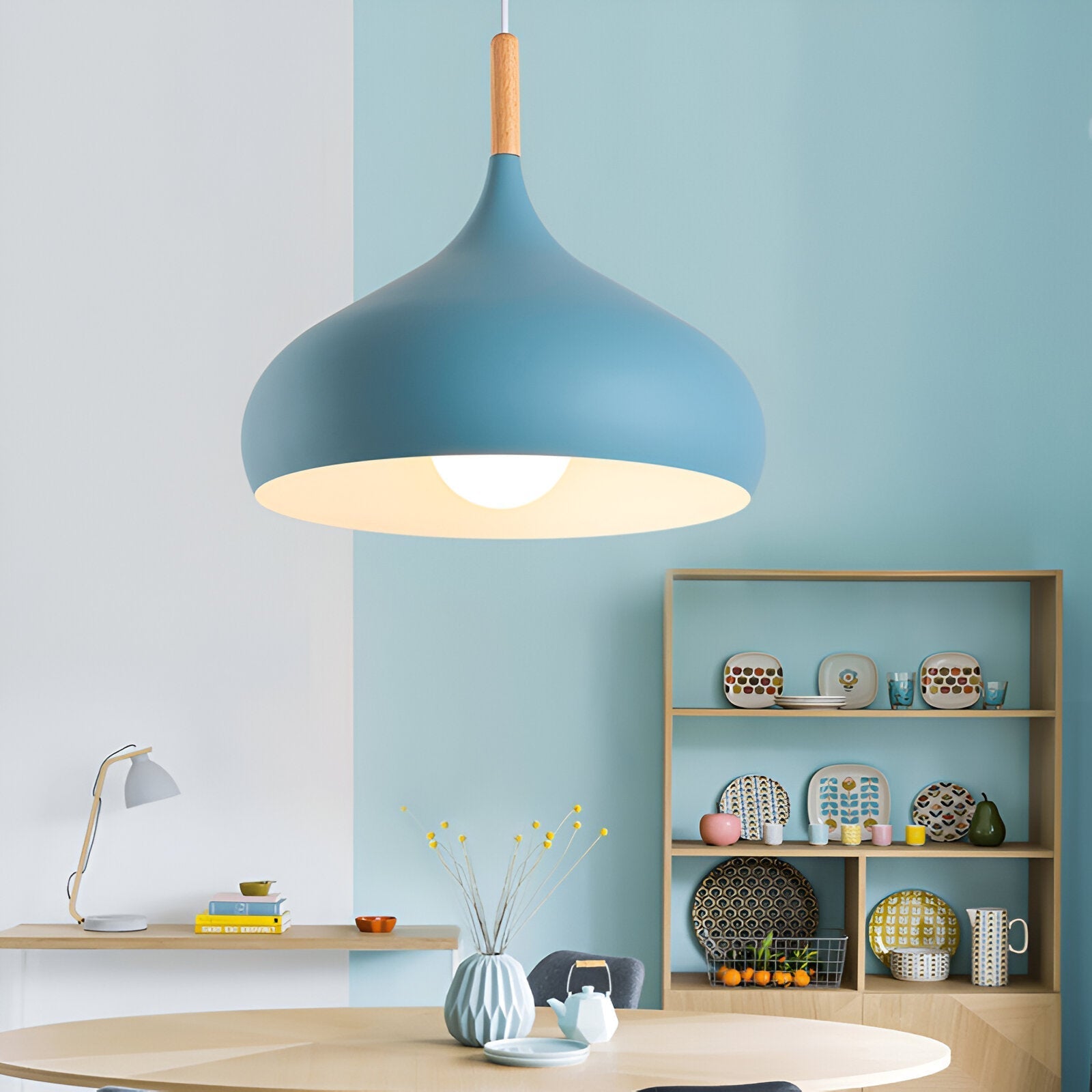 Nordic Wood Macaroon Pendant Light