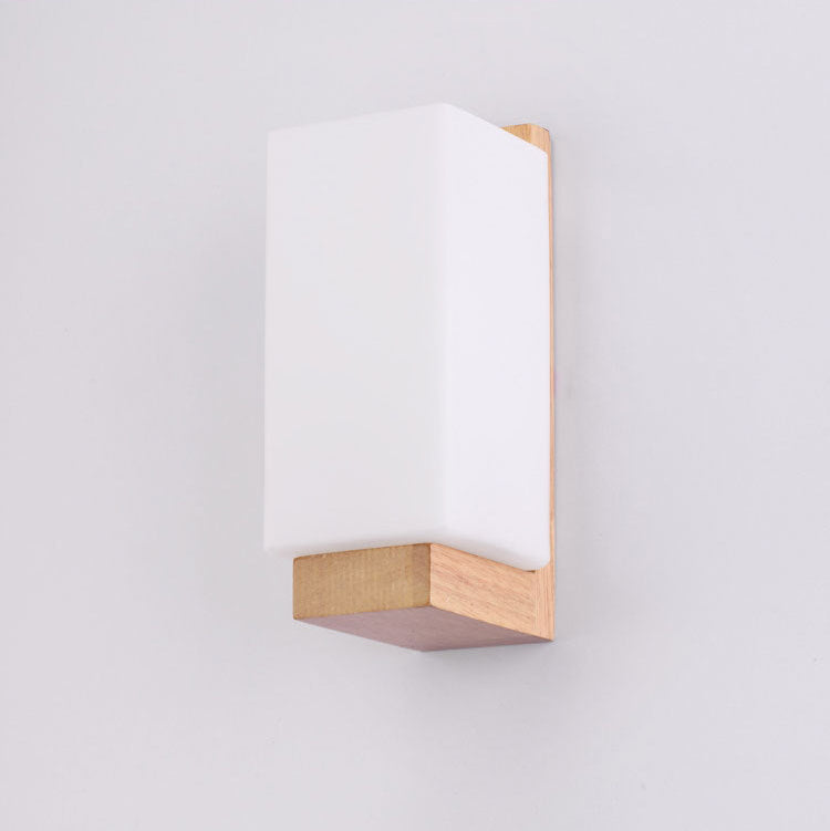Einar Nordic Wood Glass Wall Lamp
