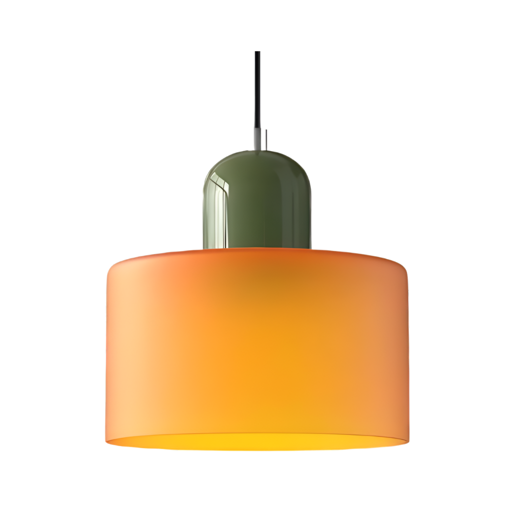 Nordic Iron Body Two-Tone Glass Pendant Light