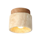 The Yellow Stone Japandi Travertine Ceiling Light