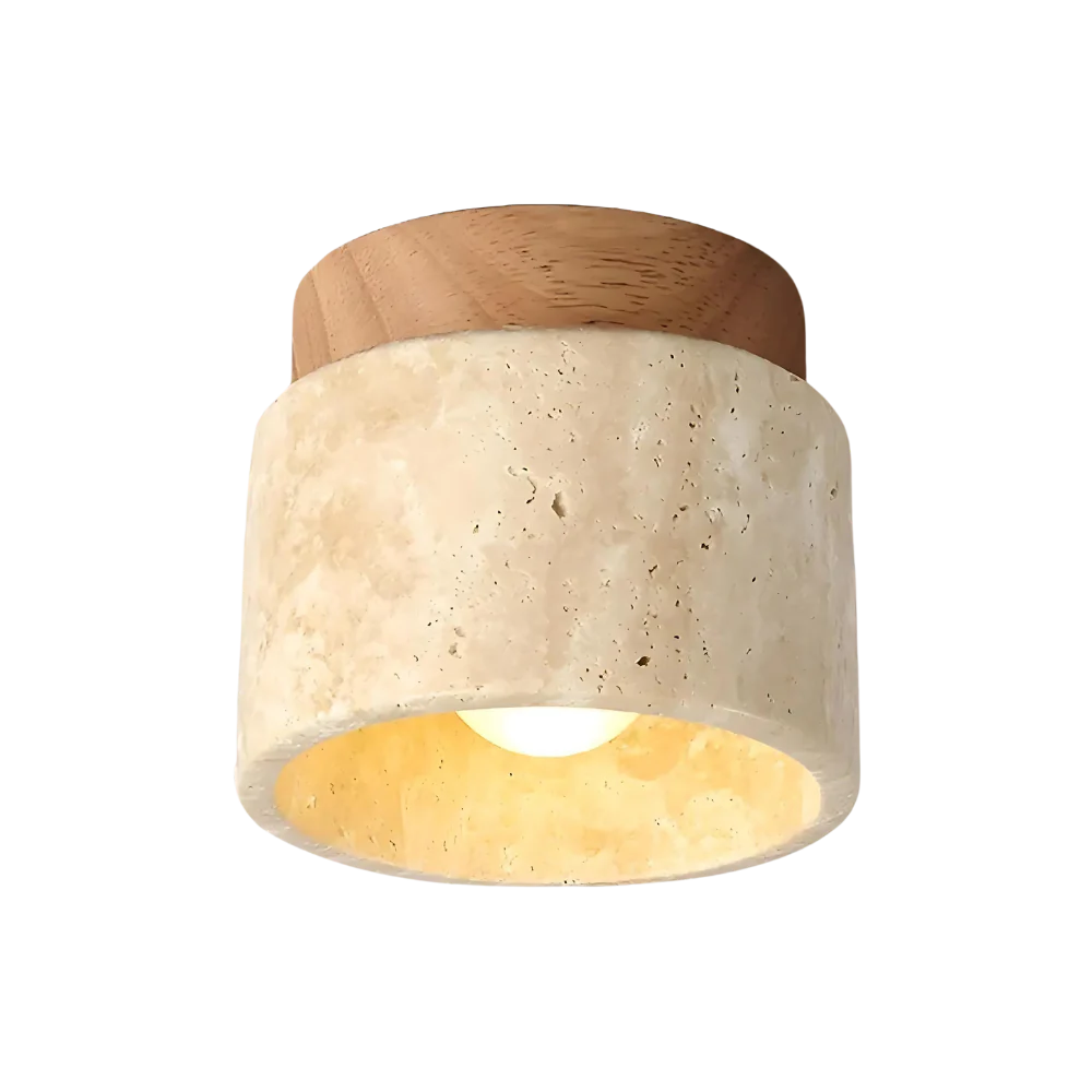 The Stone Travertine Japandi LED Ceiling Lamp