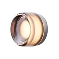 Dusk-to-dawn glass wall sconce, smoky grey dimple lens, product view