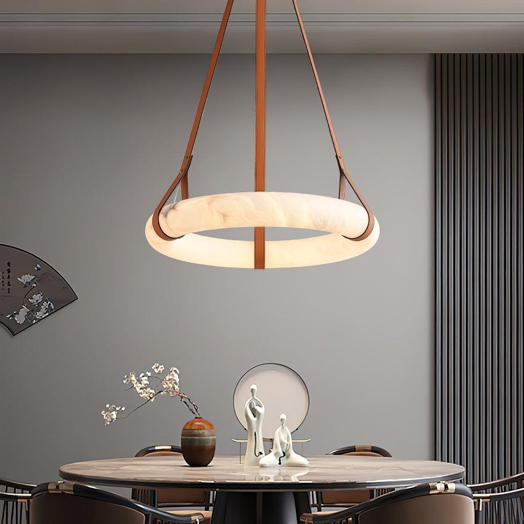 Halo Minimalist Alabaster Ring Pendant Light