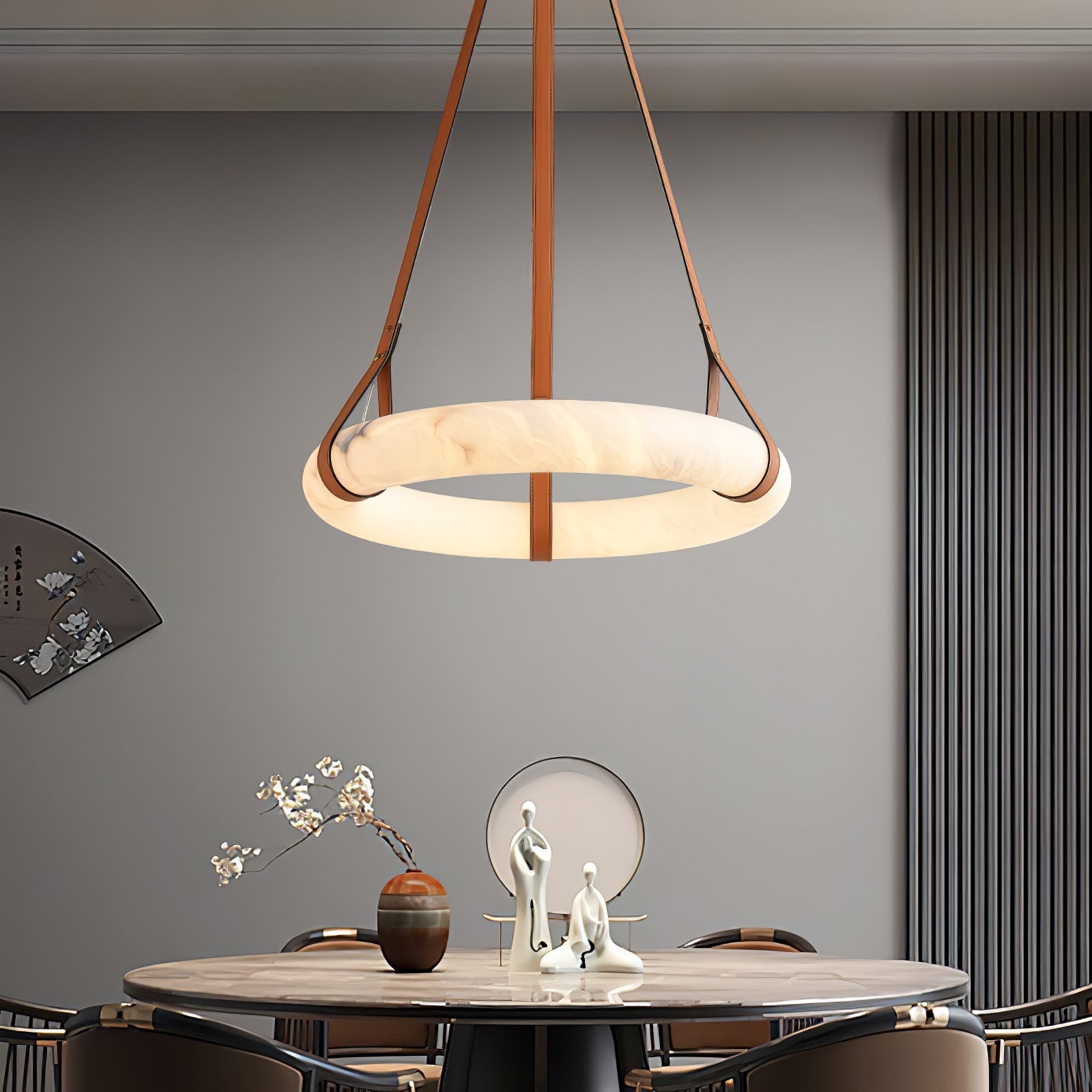 Halo Minimalist Alabaster Ring Pendant Light