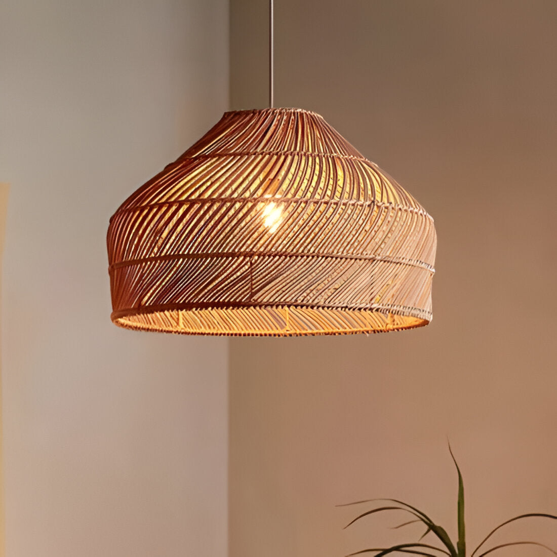 Cocoa Cane Rattan Pendant Light