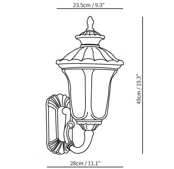 Velar Retro Frosted Glass Outdoor Wall Light