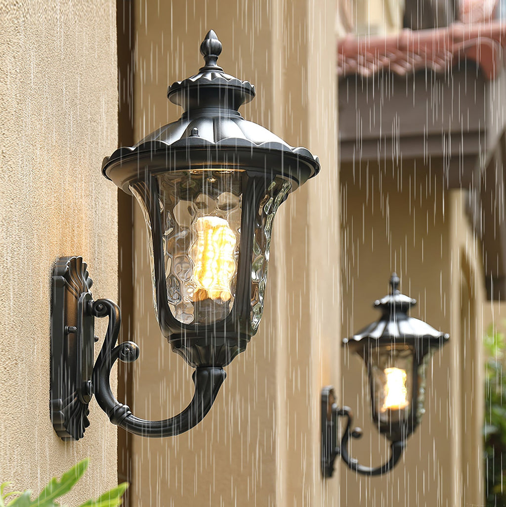 Velar Retro Frosted Glass Outdoor Wall Light
