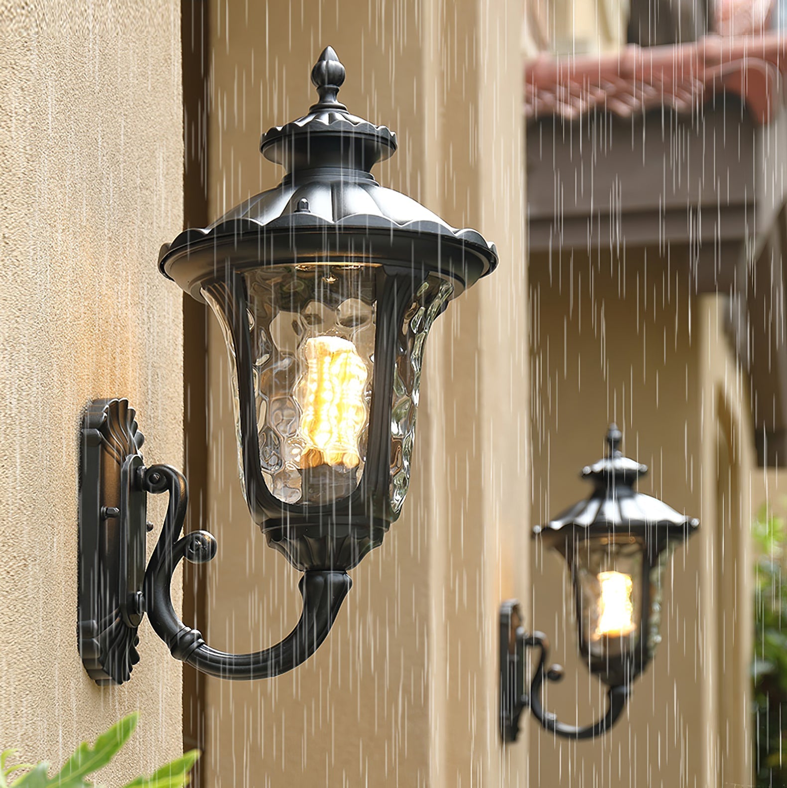 Velar Retro Frosted Glass Outdoor Wall Light