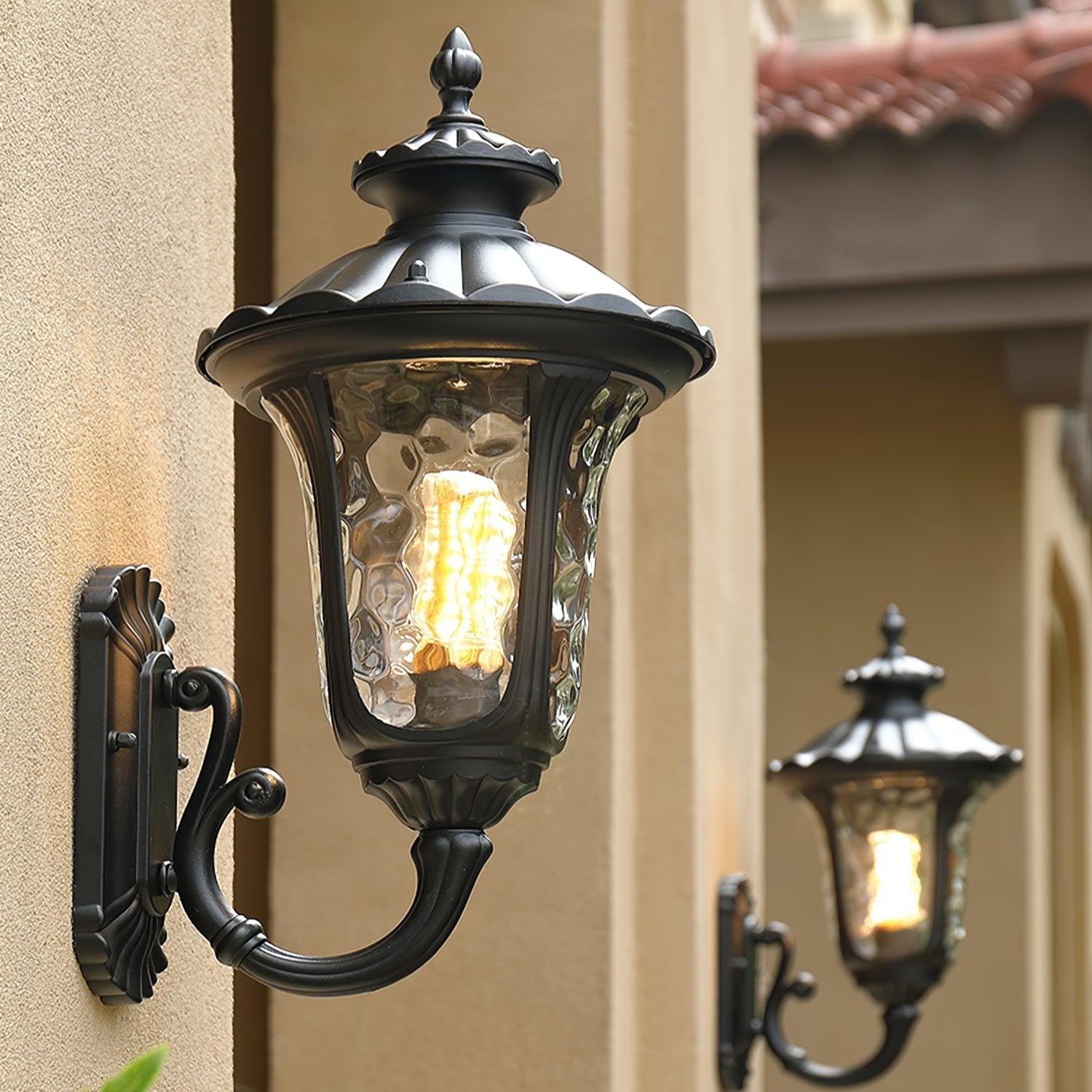 Velar Retro Frosted Glass Outdoor Wall Light