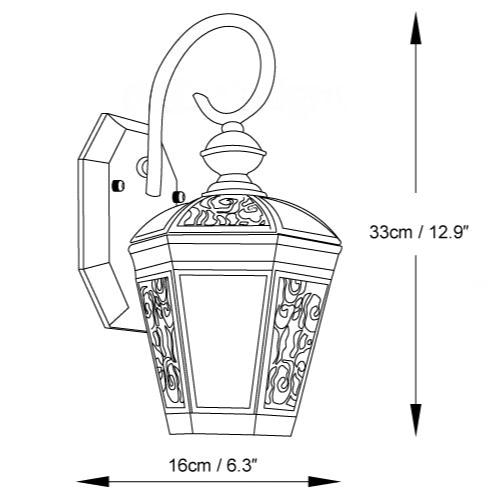 Retro Palace Pattern Outdoor Wall Light