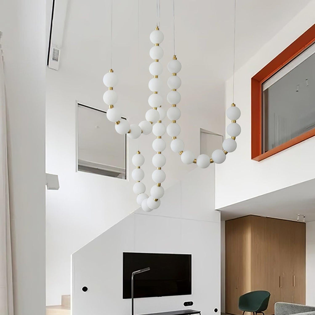 Pearl Glam Brass Acrylic Chandelier