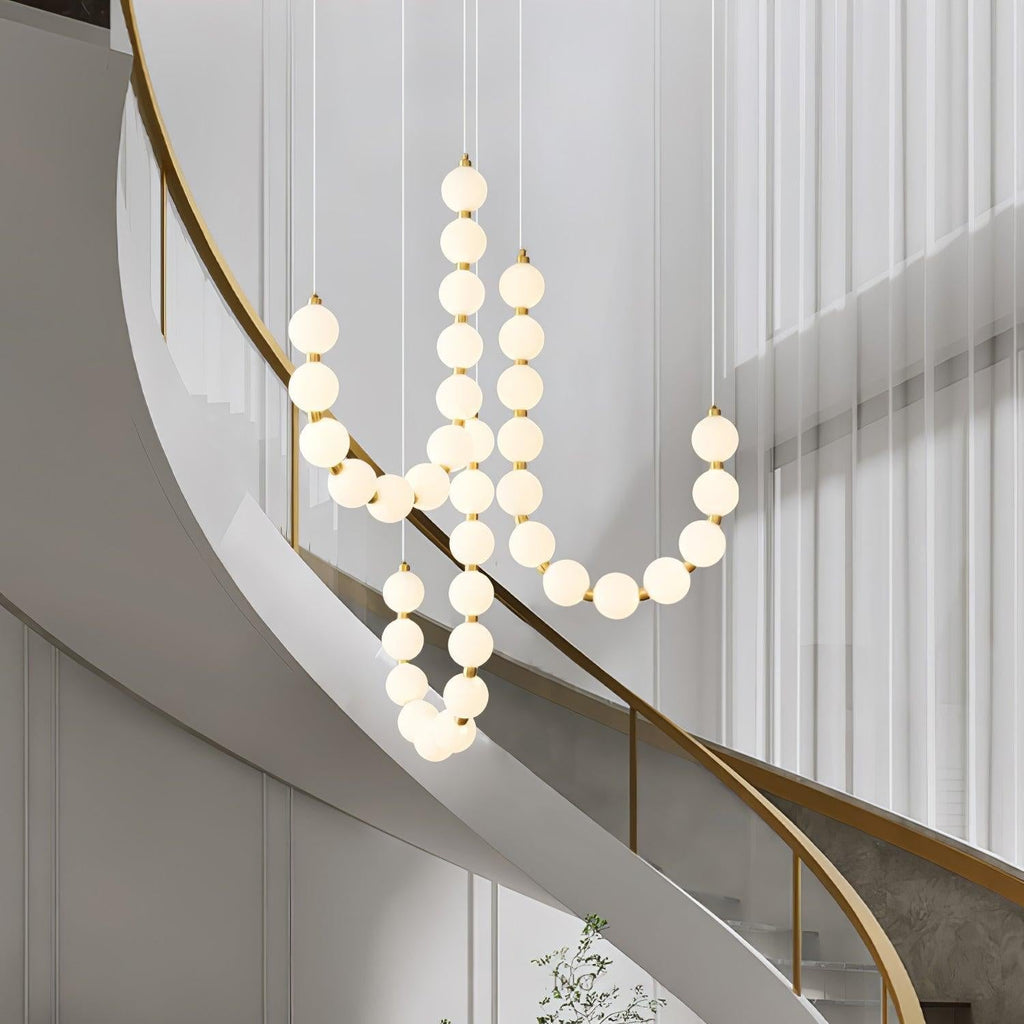 Pearl Glam Brass Acrylic Chandelier