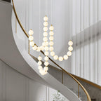 Pearl Glam Brass Acrylic Chandelier