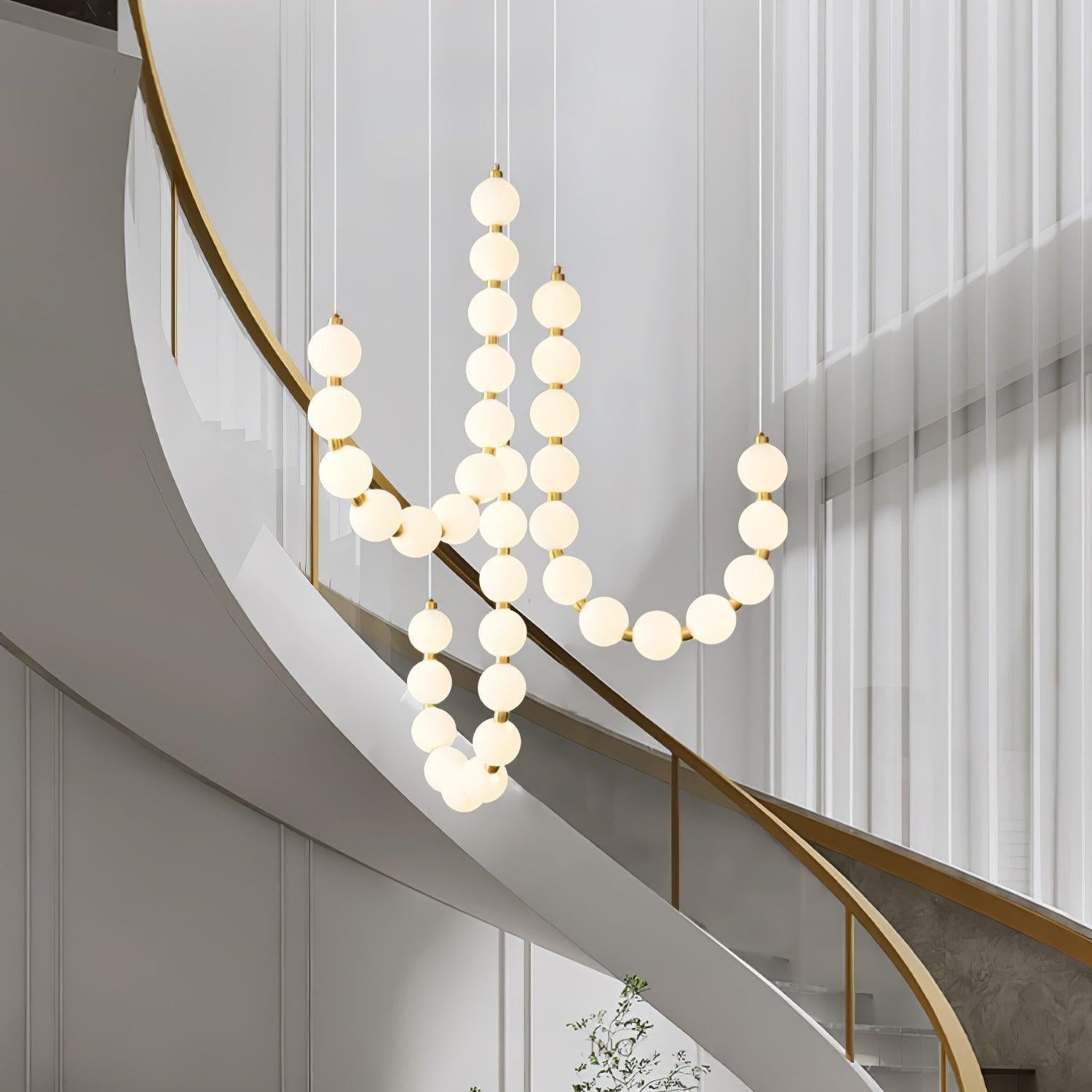 Pearl Glam Brass Acrylic Chandelier