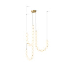 Pearl Glam Brass Acrylic Chandelier