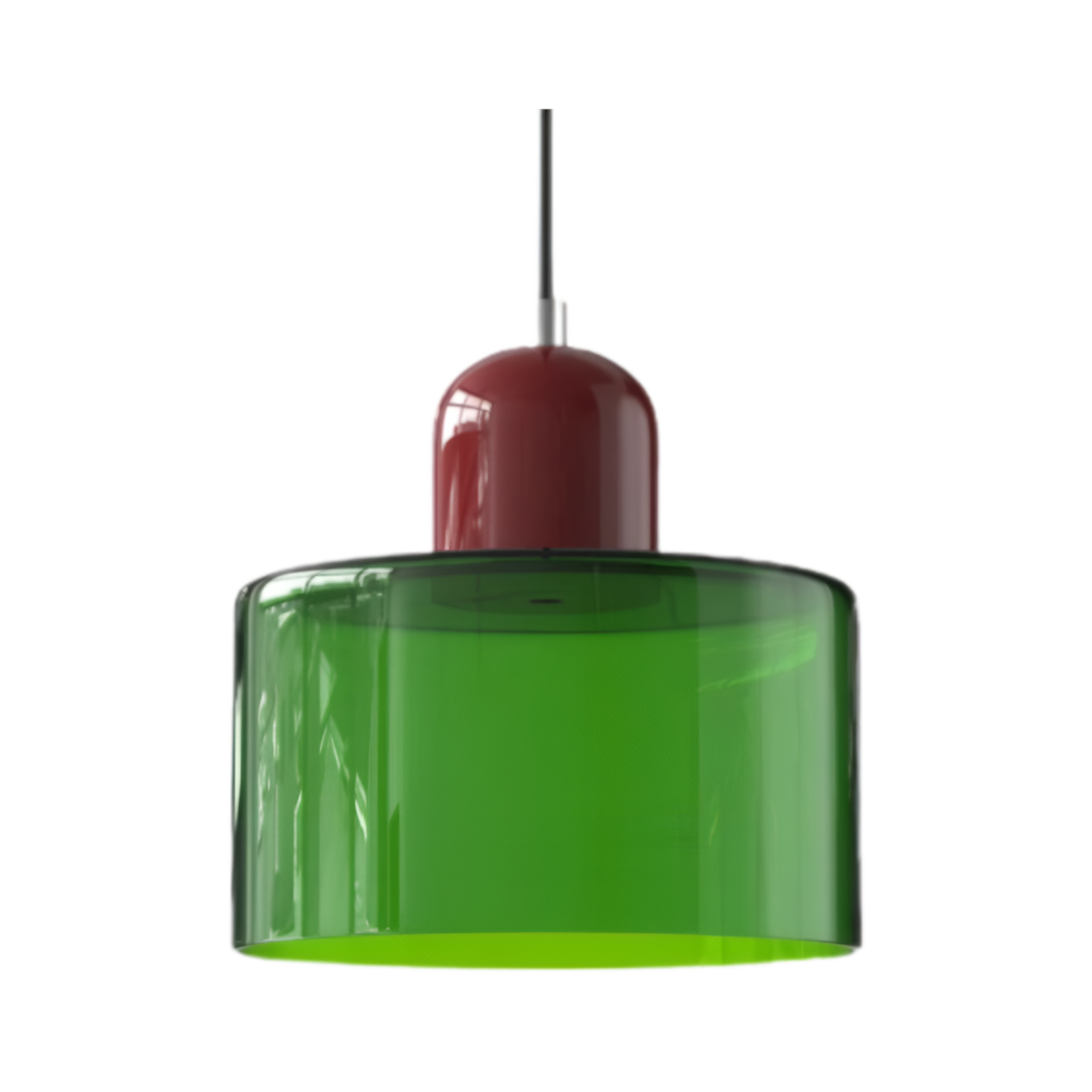 Nordic Iron Body Two-Tone Glass Pendant Light