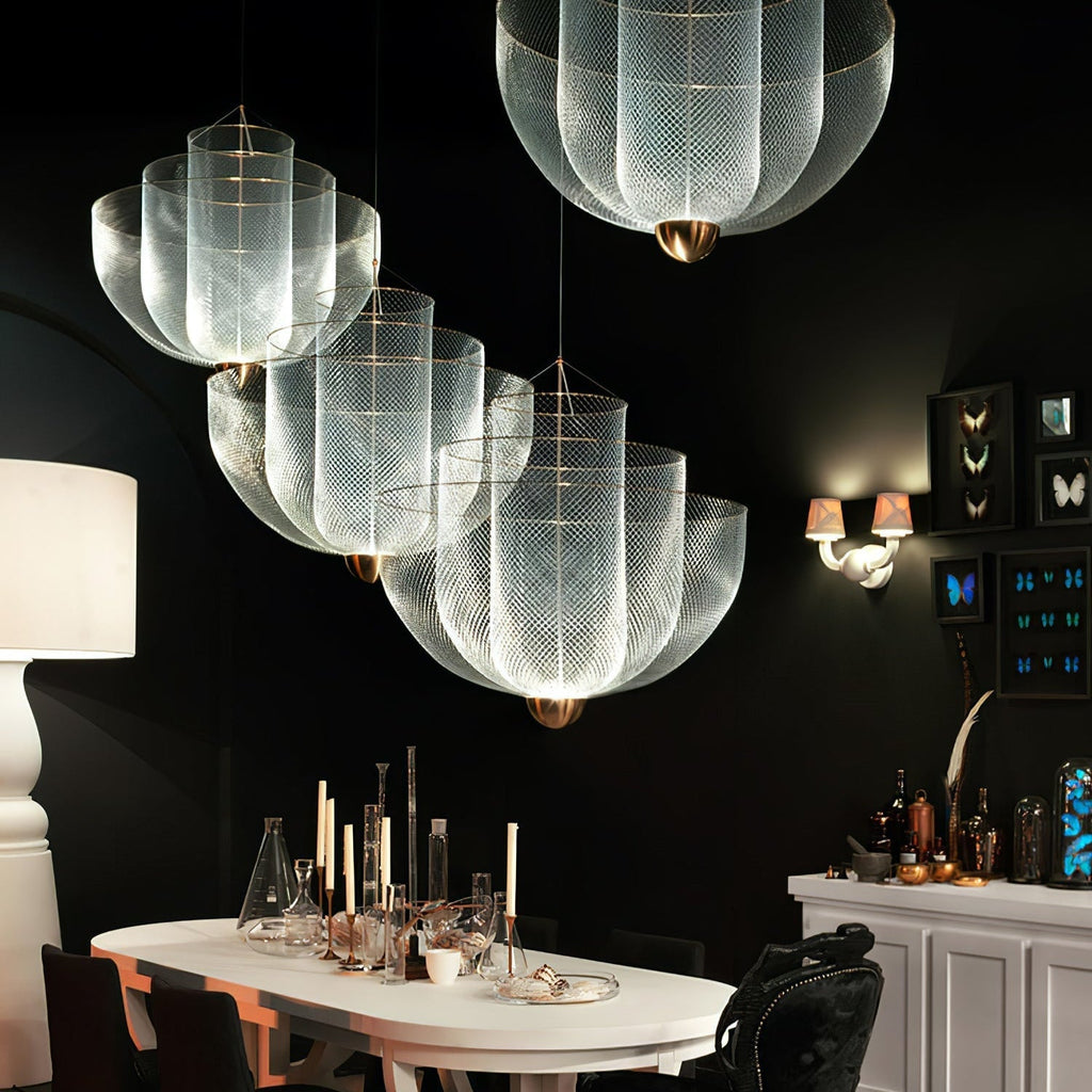 Radiant Wirelight Sculptural Japandi Metal Pendant Light