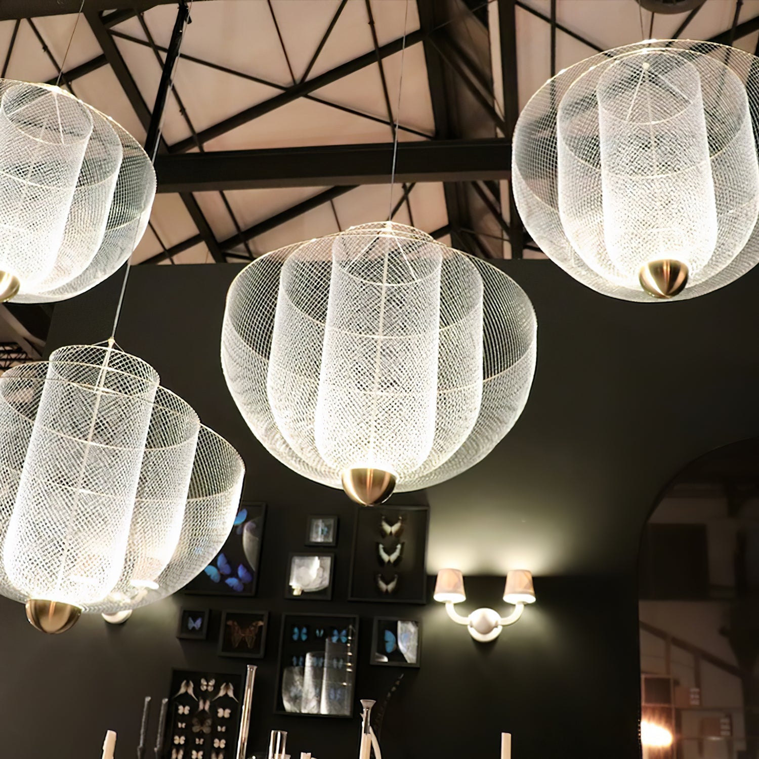 Radiant Wirelight Sculptural Japandi Metal Pendant Light