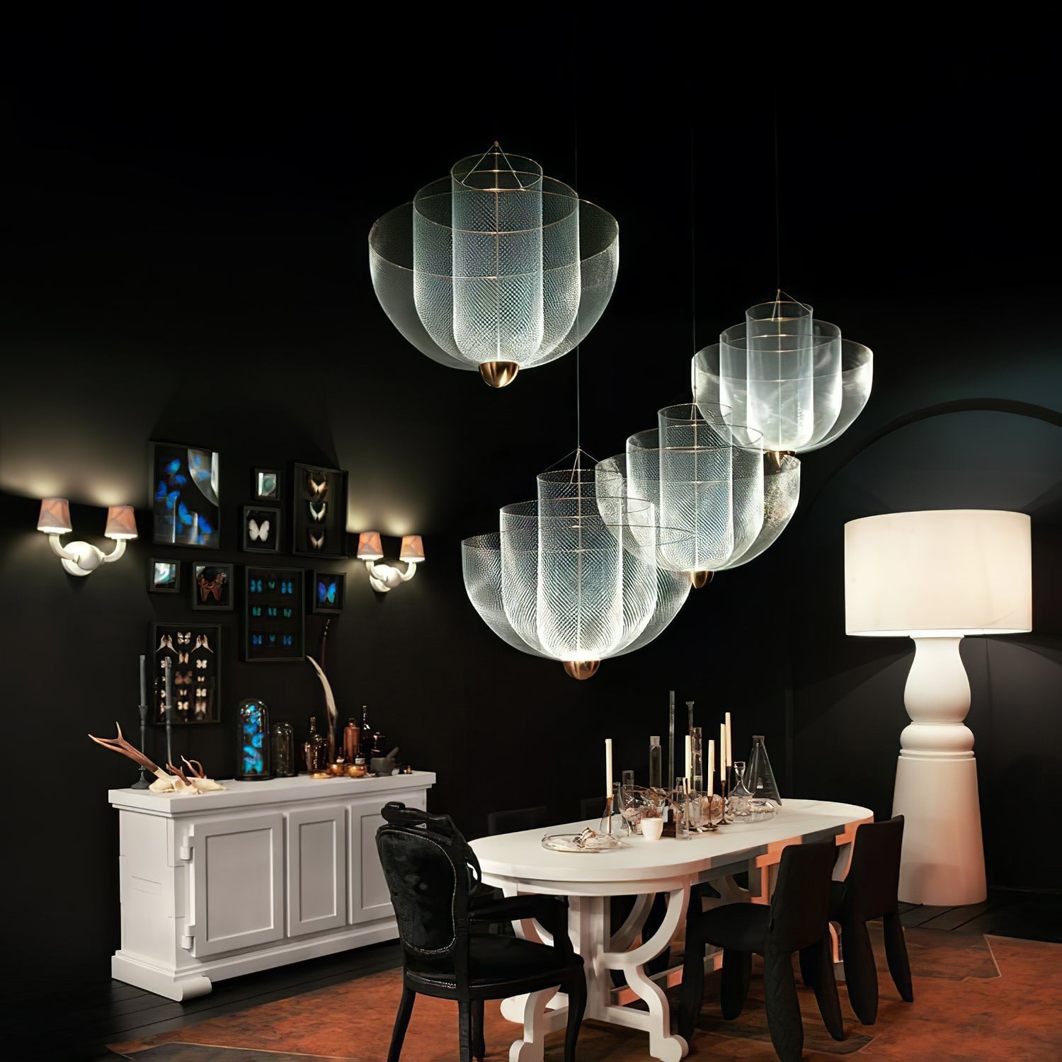 Radiant Wirelight Sculptural Japandi Metal Pendant Light
