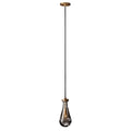 Celara crystal teardrop pendant light, single drop on a long cord, white background