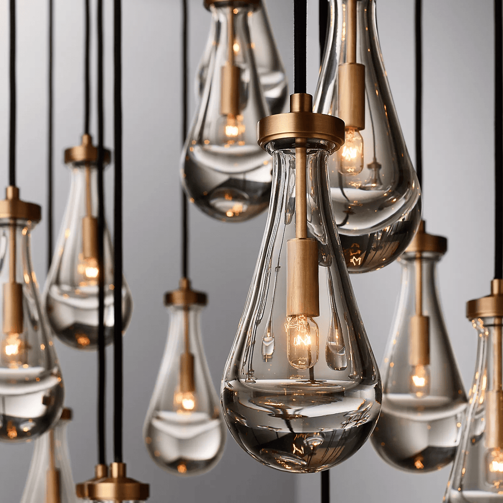 Celara Raindrop Linear Glass Chandelier
