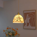 Retro Colorful Natural Shell Handcrafted Brass Pendant Light