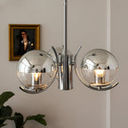 Verona Retro Chrome Glass Chandelier