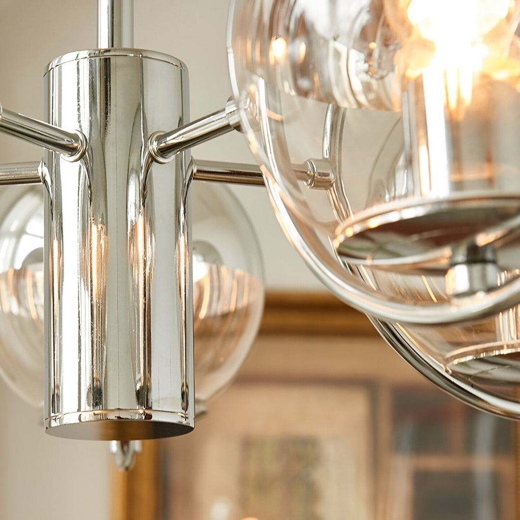 Verona Retro Chrome Glass Chandelier
