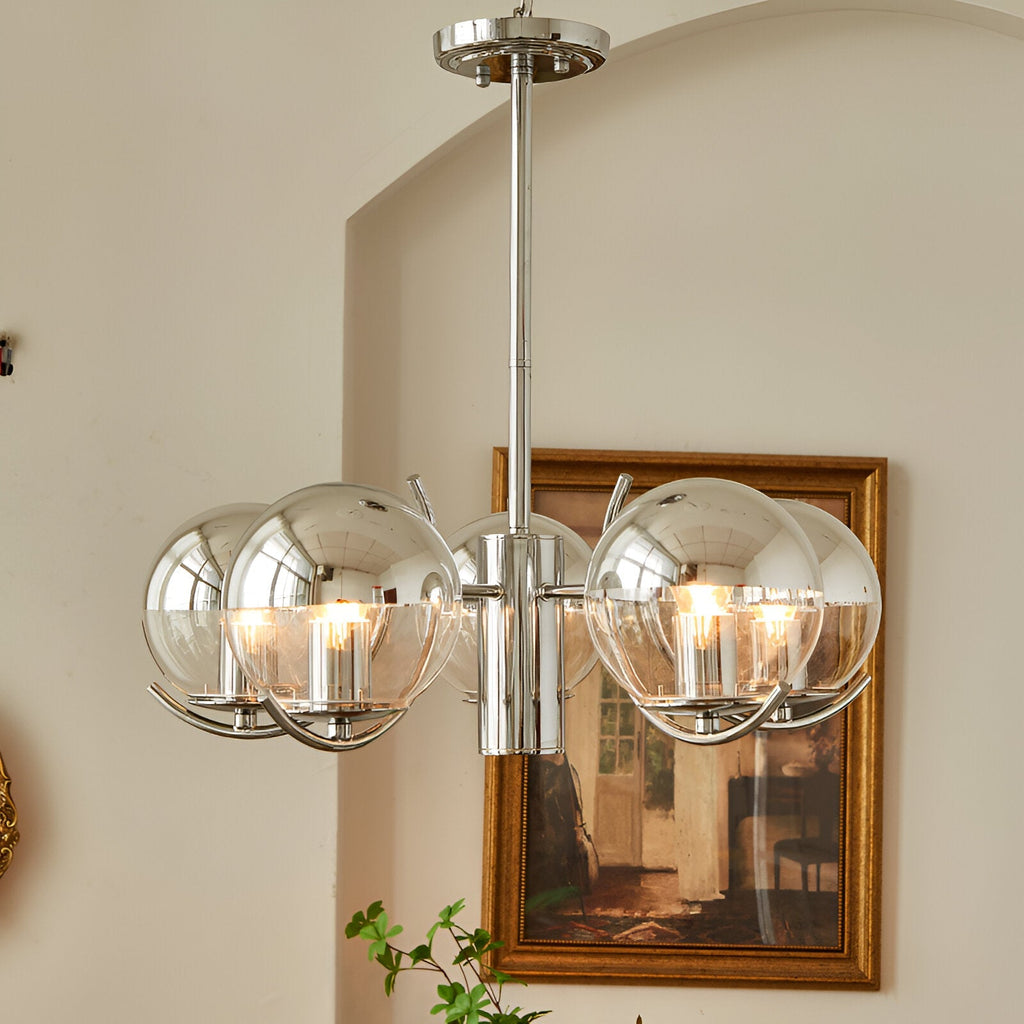 Verona Retro Chrome Glass Chandelier