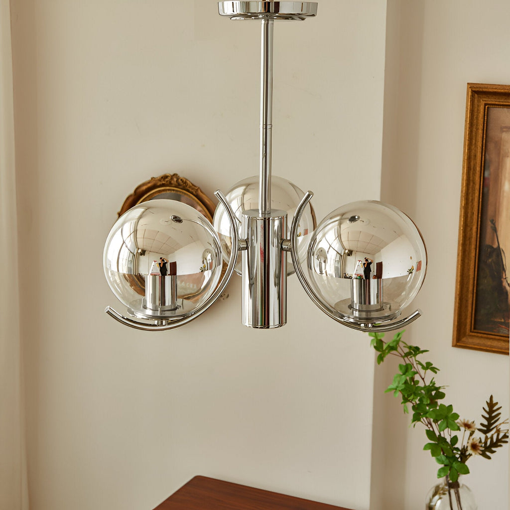 Verona Retro Chrome Glass Chandelier