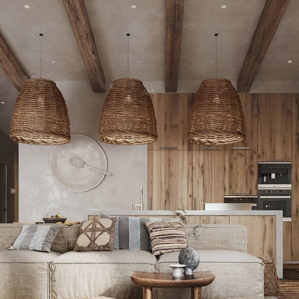 Retro Handmade Bamboo Rattan Pendant Light