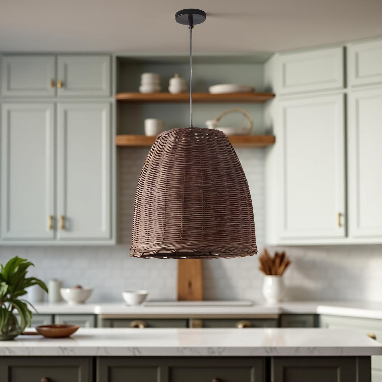 Retro Handmade Bamboo Rattan Pendant Light
