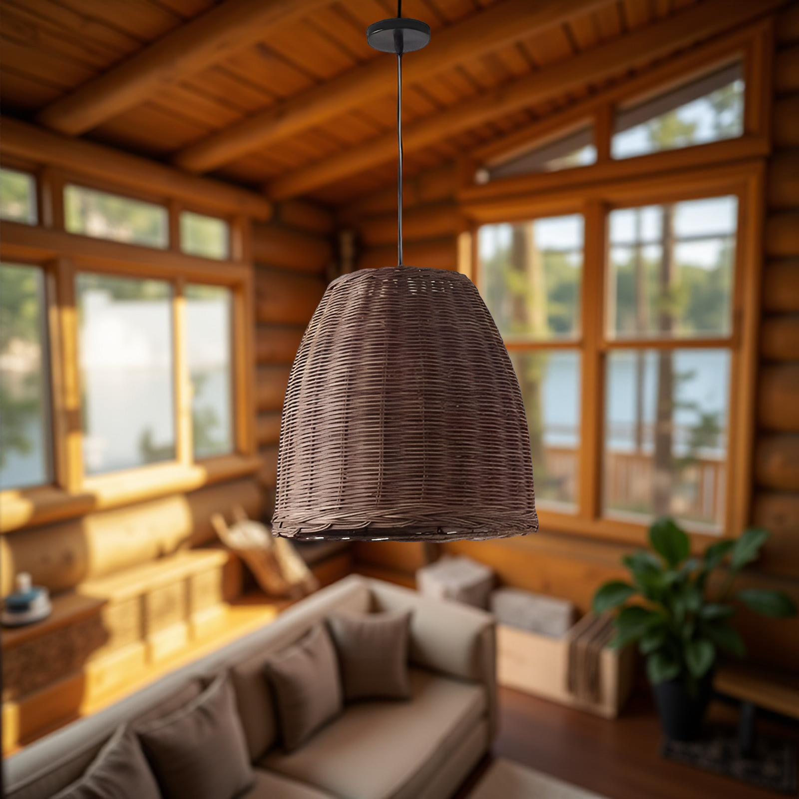 Retro Handmade Bamboo Rattan Pendant Light