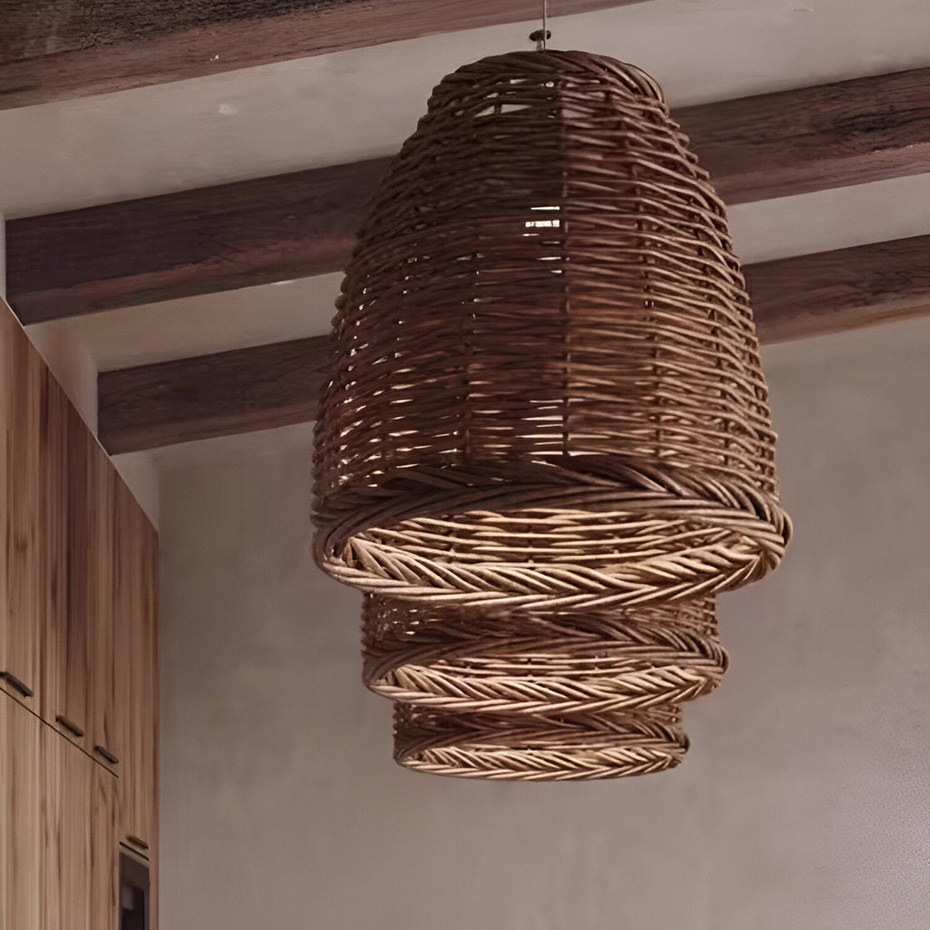 Retro Handmade Bamboo Rattan Pendant Light