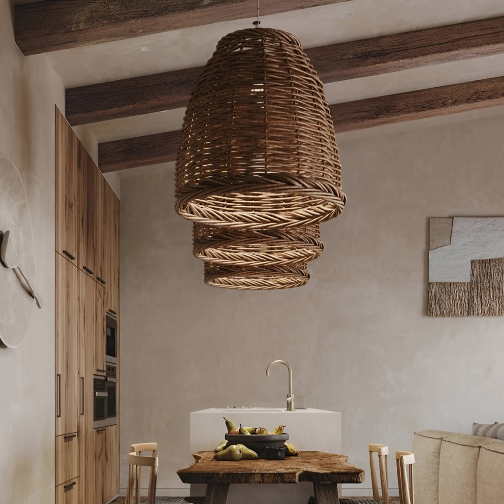 Retro Handmade Bamboo Rattan Pendant Light