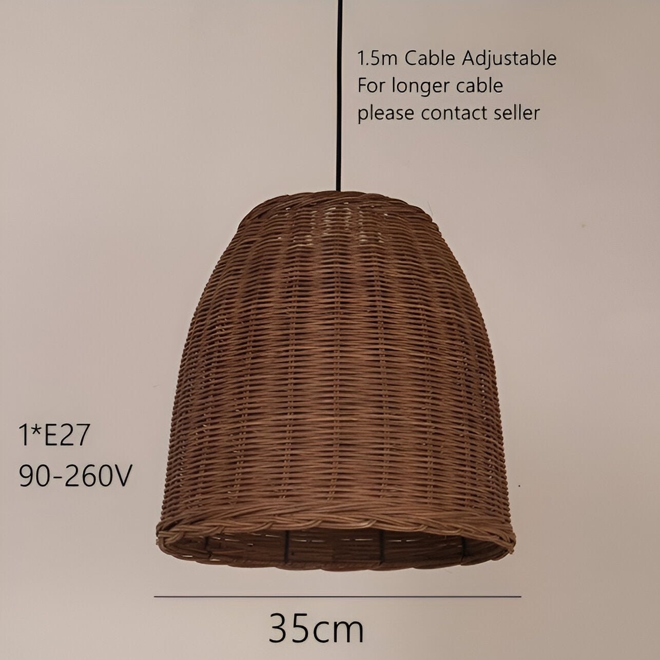 Retro Handmade Bamboo Rattan Pendant Light