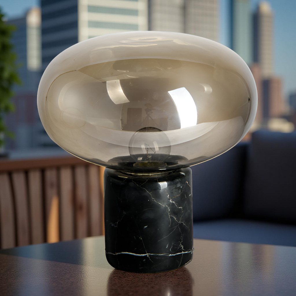 Retro Marble Base Glass Table Lamp