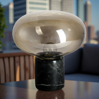 Retro Marble Base Glass Table Lamp