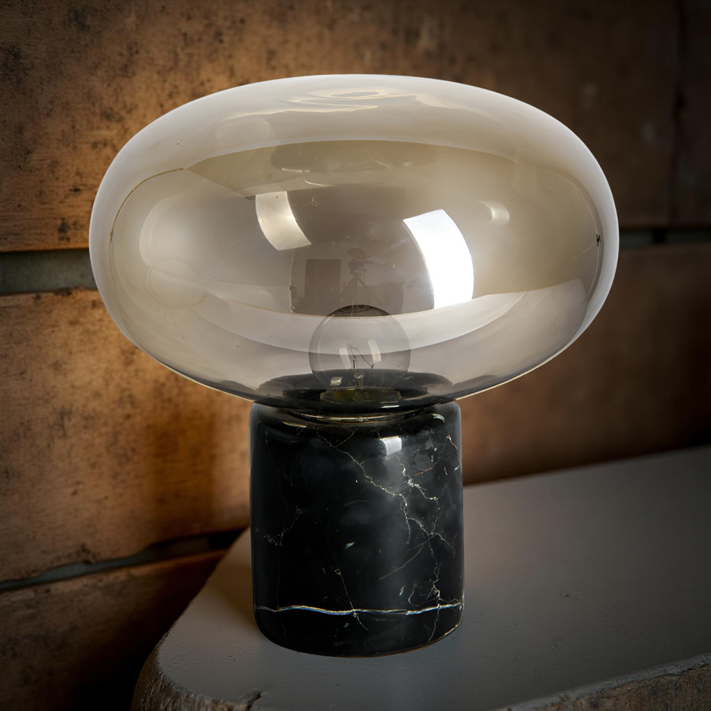 Retro Marble Base Glass Table Lamp