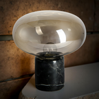 Retro Marble Base Glass Table Lamp