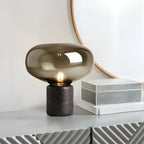 Retro Marble Base Glass Table Lamp
