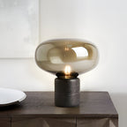 Retro Marble Base Glass Table Lamp