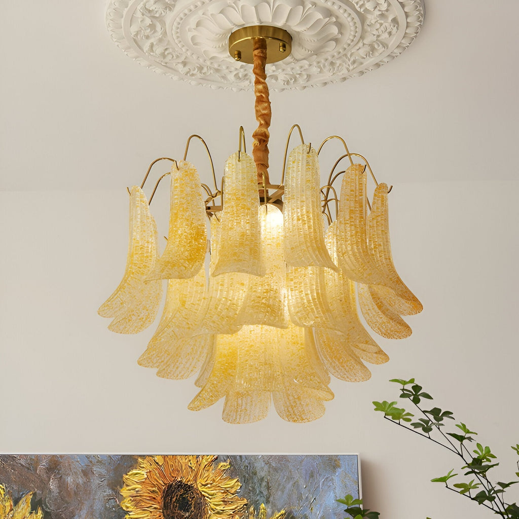 Retro Mazzega Murano Colorful Glass Chandelier