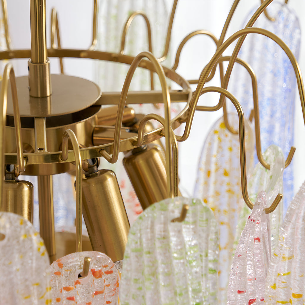 Retro Mazzega Murano Colorful Glass Chandelier