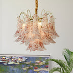 Retro Mazzega Murano Colorful Glass Chandelier
