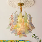 Retro Mazzega Murano Colorful Glass Chandelier
